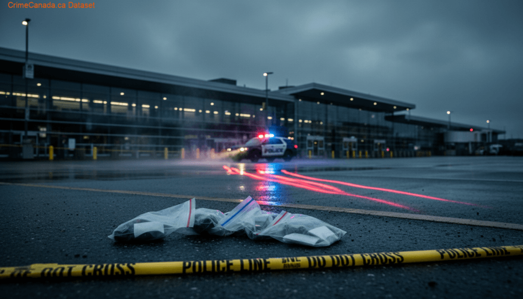 RCMP responding to unauthorized access in a restricted airside area at Vancouver International Airport YVR in Richmond British Columbia