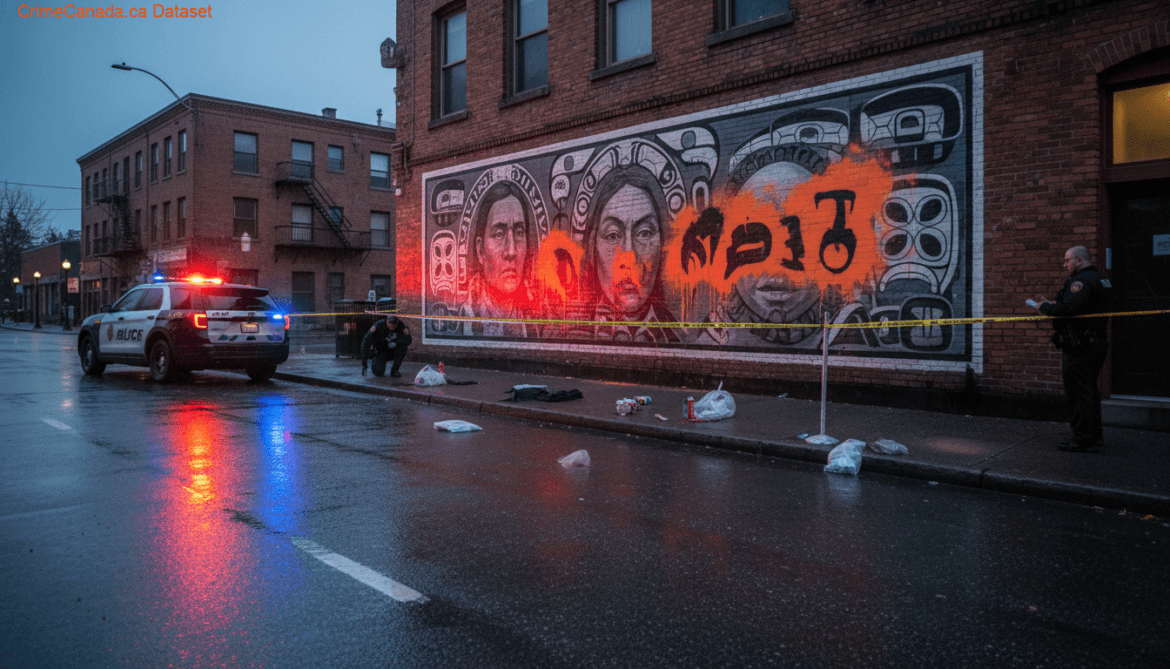 Vandalized Indigenous-themed mural under police investigation in downtown Chilliwack British Columbia