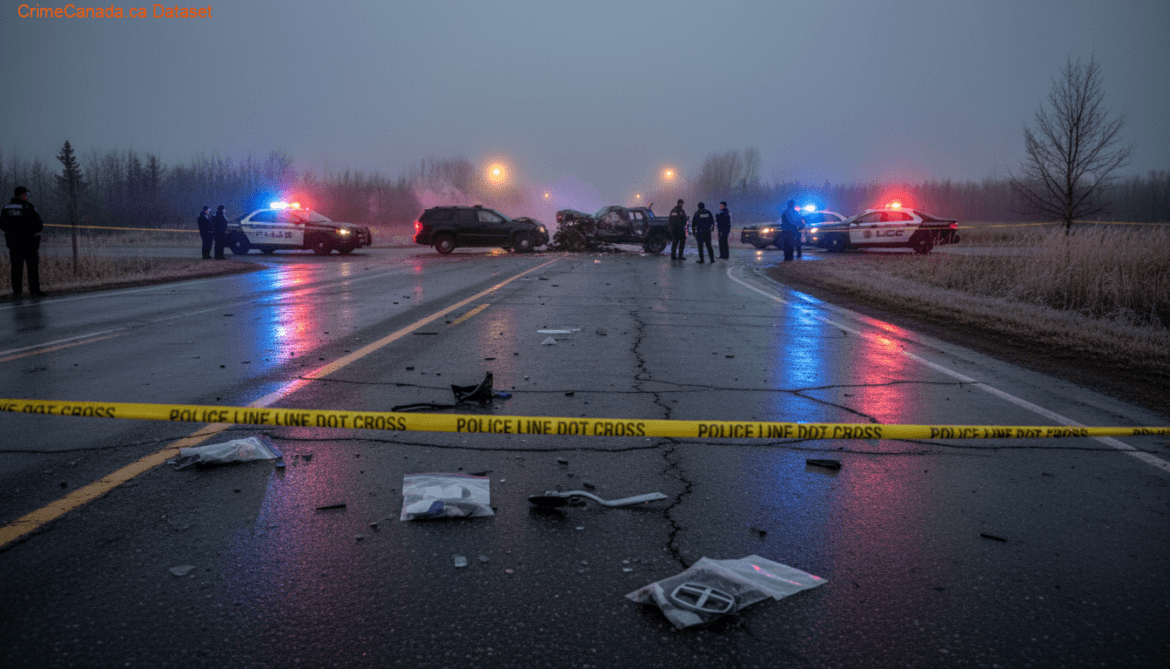 Collision scene on Ebb and Flow First Nation where six people were injured in an SUV and side-by-side crash