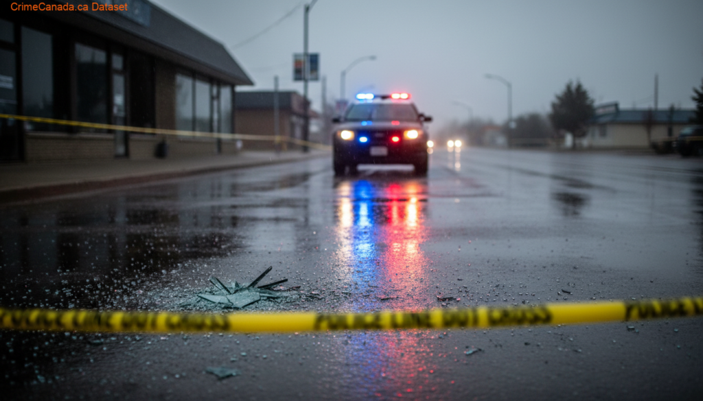 Westlock RCMP arrest suspect after business windows smashed in Westlock, Alberta