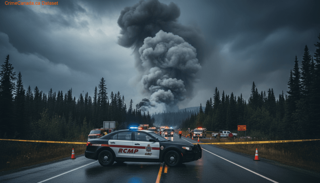 Evacuation and highway closures near Sundre, Alberta because of a fast-moving wildfire