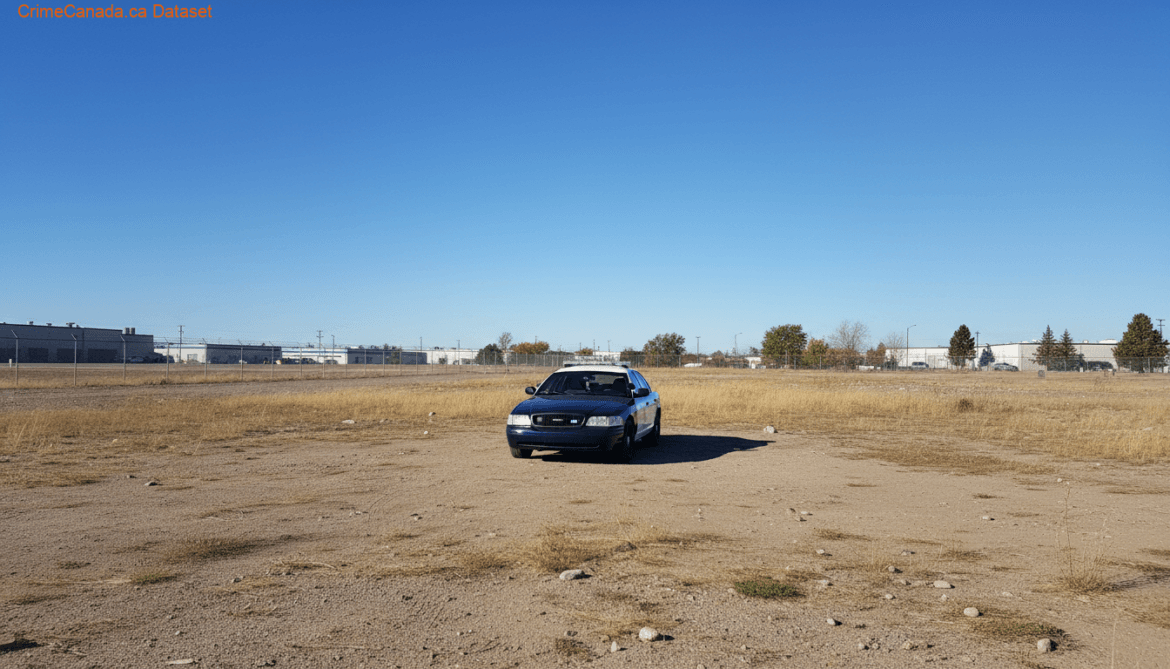 Calgary Police Service vehicle related to industrial copper theft investigation in Foothills Industrial, southeast Calgary