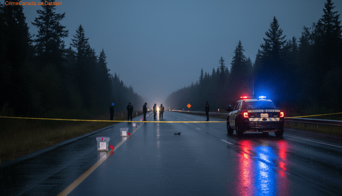 RCMP vehicle at crash site in Antigonish County